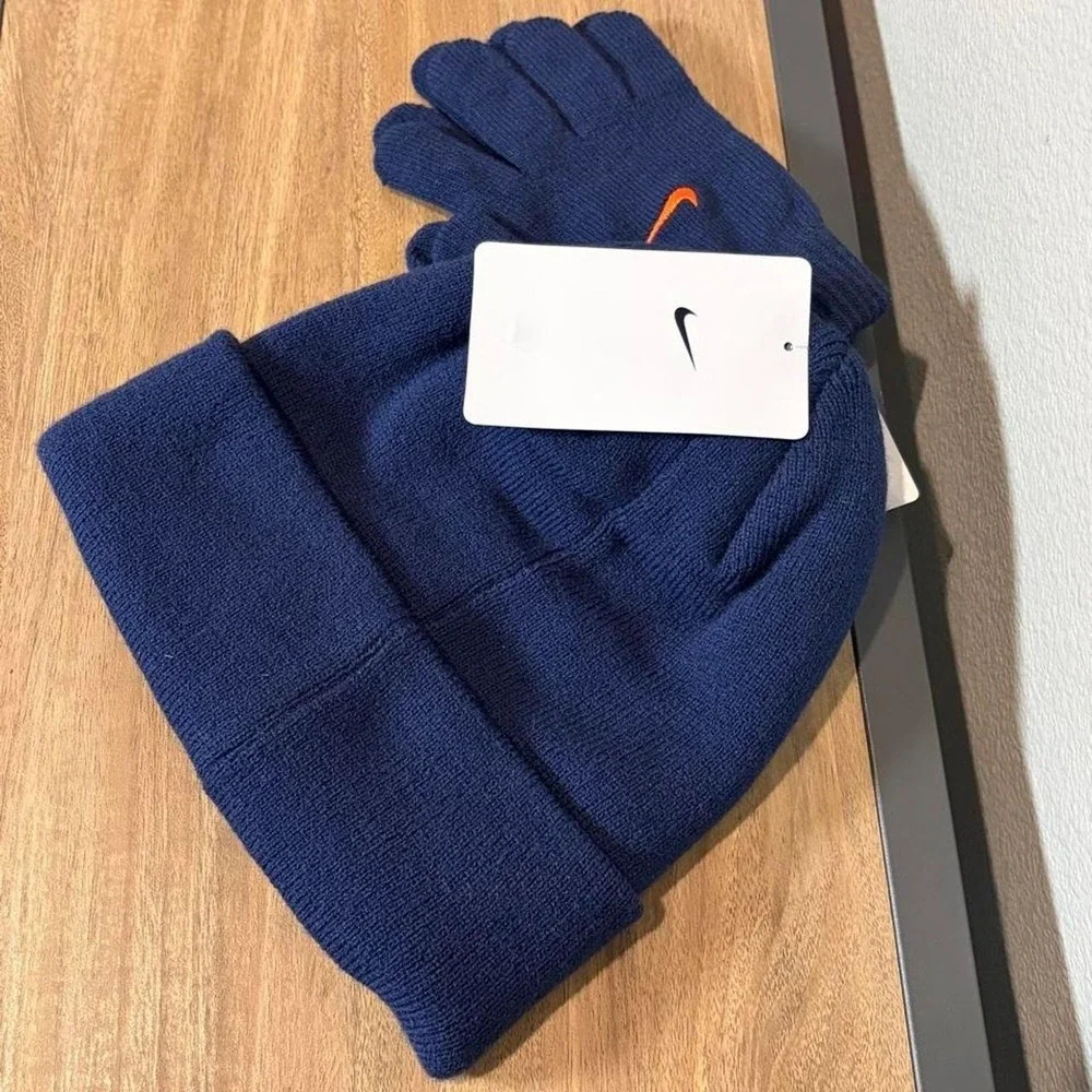 Nike Kids Beanie and Gloves 2-Piece Set Midnight Navy Basketball 9A3140-U90